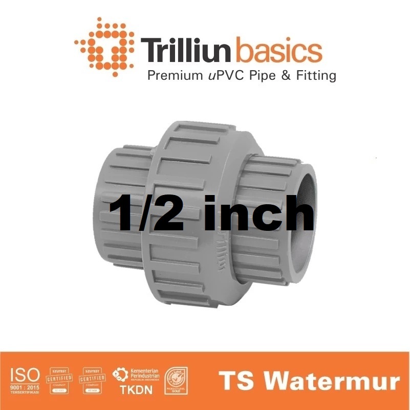 Watermur 1/2" merk TRILLIUN pvc socket socket 1/2"