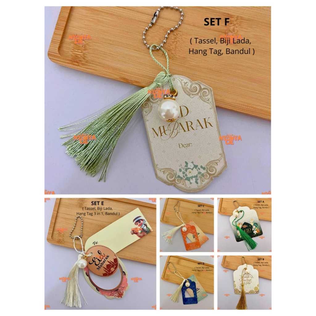 

TIK08 Hang Tag SET Karton Sticker Idul Fitri Lebaran Eid Mubarak Hampers Gift Card Nyonya Lie