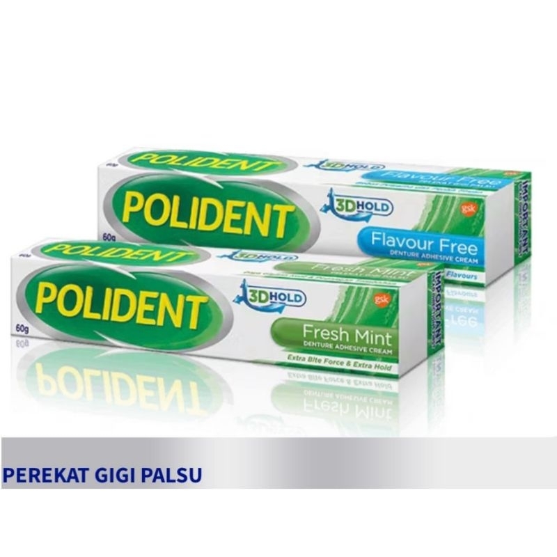 POLIDENT 20G 60G/PEREKAT GIGI PALSU/LEM GIGI/