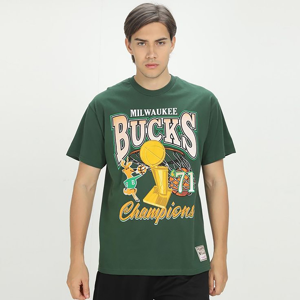 NBA Kaos Mitchell & Ness Unisex Basketball NBA Finals Milwauke Bucks L BNWT Original 100%