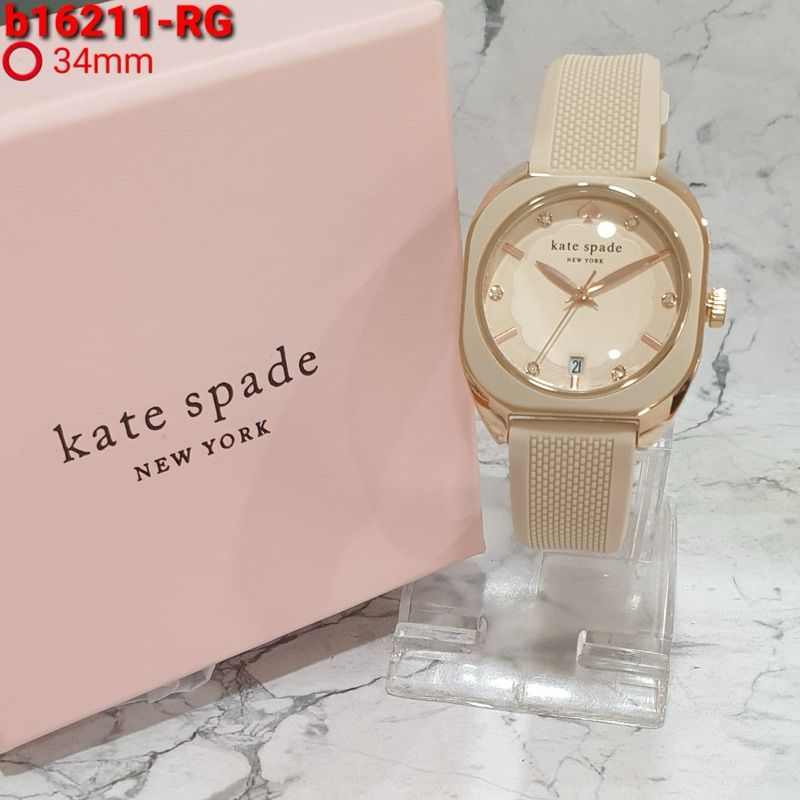 ( BISA COD ) Jam Tangan Wanita KATE SPADE 16211 Rubber Tali Karet Tanggal Aktif Jam Tangan Fashion C