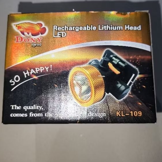 Headlamp Dony type KL-109 DIMMER, senter kepala LED Dony Dimmer (5 Watt) cahaya putih dan kuning