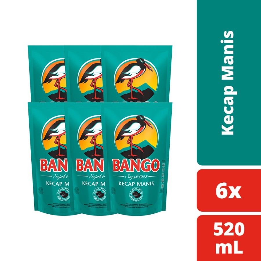 

[ 6pcs ] Bango Kecap Manis 520ml / 720gr Refill - Kemasan Baru