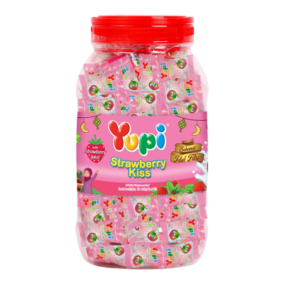 

Permen Yupi Strawberry Kiss Jar 300gr 1 Toples ECER