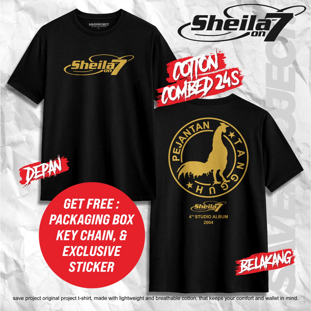 SAVE Project | Kaos Sheila On 7 "Pejantan Tangguh" | Sheila Gank | T-Shirt Sheila On 7 | Kaos Distro