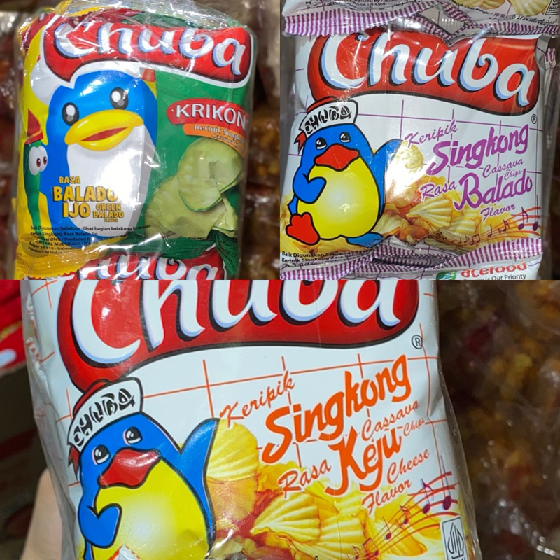 

CHIKI CIKI CHUBA KERIPIK SINGKONG KEJU/ BALADO/ BALADO IJO 1 PACK RENCENG 20pcs CEMILAN JADUL CUBA