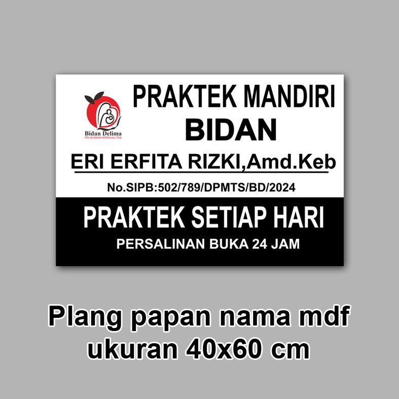 

Papan Praktek Apoteker, Dokter, Bidan , Perawat, Dll| Custom| untuk Indor, Outdor (BAHAN MDF)
