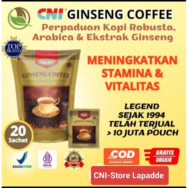 

CNI Ginseng Coffee Sachet 20 gr Meningkatkan Stamina Dan Vitalitas Kemasan 20 sachet