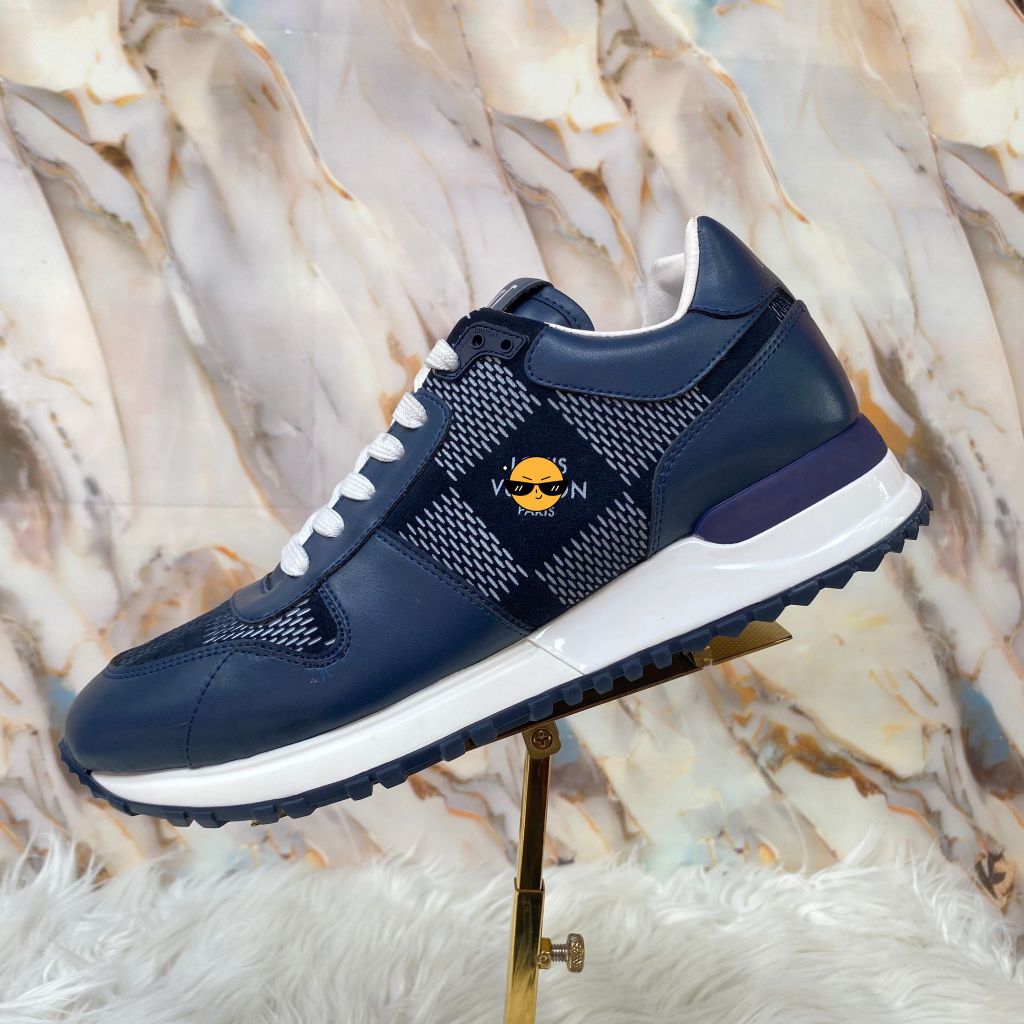 Sepatu Itali Pria Sport Damier Blue Kulit