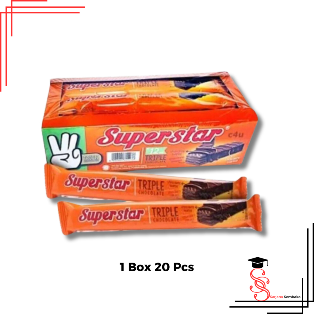 

Superstar Wafer Triple Chocolate - 1 Box 20 Pcs
