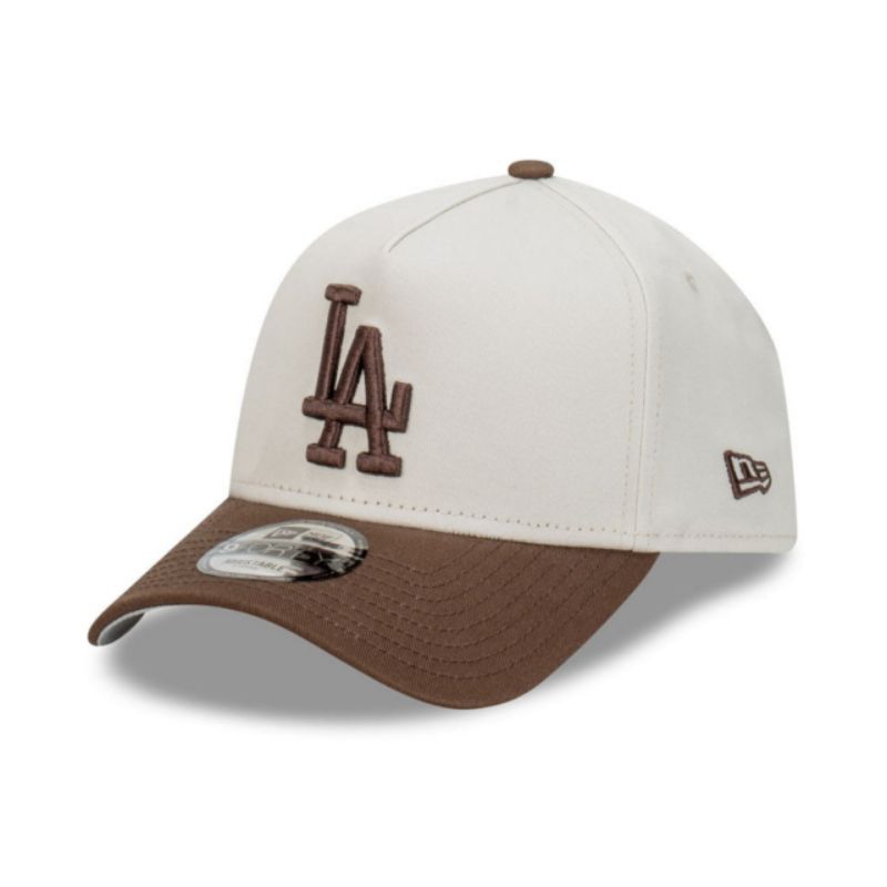 Topi New Era Cap Los Angeles Dodgers Vintage Stone Walnut Type A Frame 9Forty Adjustable Original