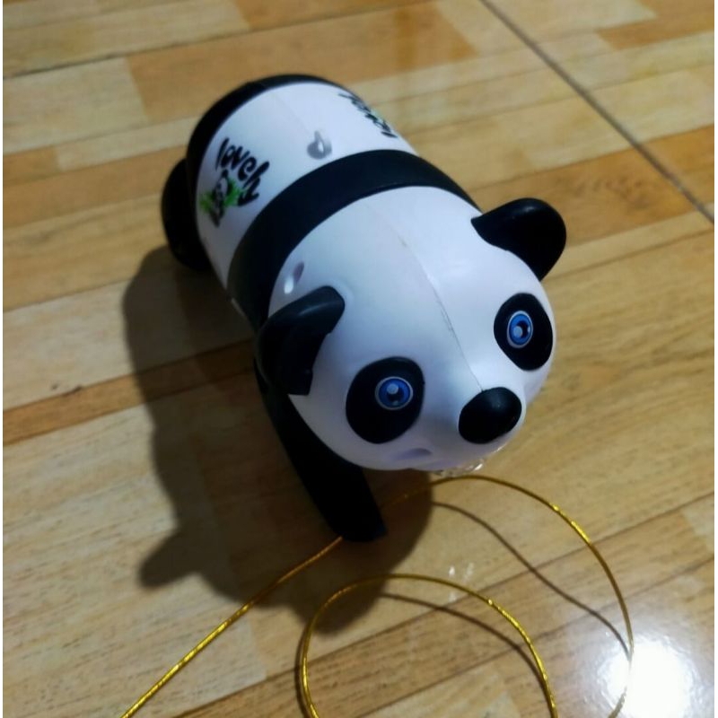 Mainan anak robot binatang panda bisa jalan sendiri nyala lampu dan suara musik lucu keren murah bon