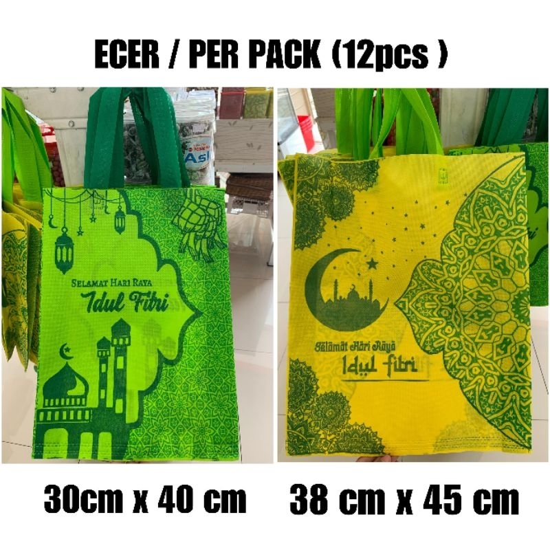 

TAS IDUL FITRI / TAS LEBARAN 1 LUSIN ( 12 PCS ) / TAS SPUNBOND / GOODIE BAG LEBARAN IDUL FITRI