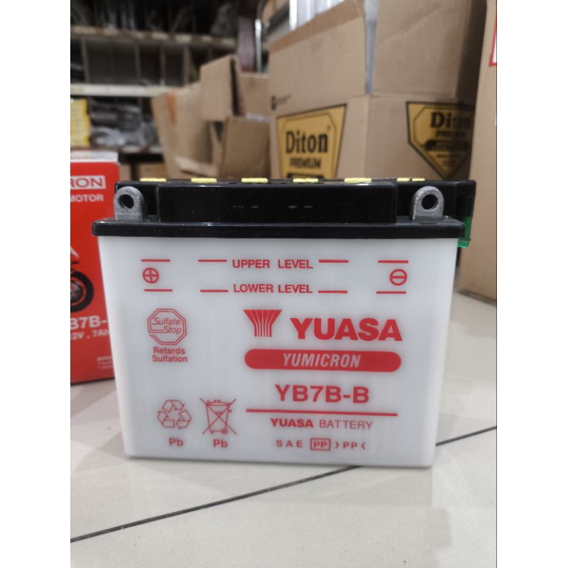 aki Yuasa Tiger Tiger revo Megapro Scorpio Nouvo YB7B-B 12V 7Ah Asli