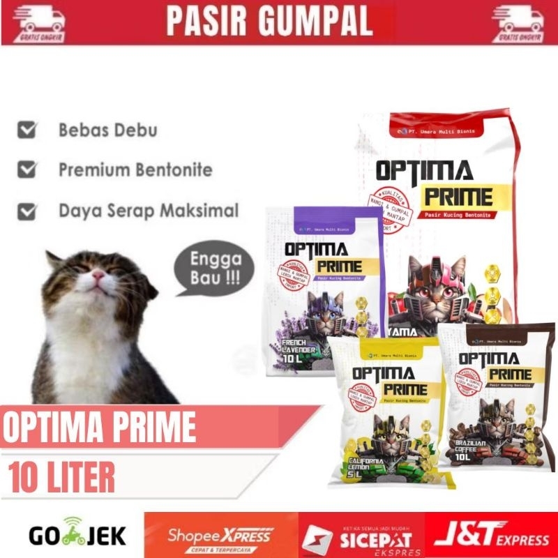 OPTIMA 10 LITER Pasir Gumpal Kucing Wangi Cat Litter Premium