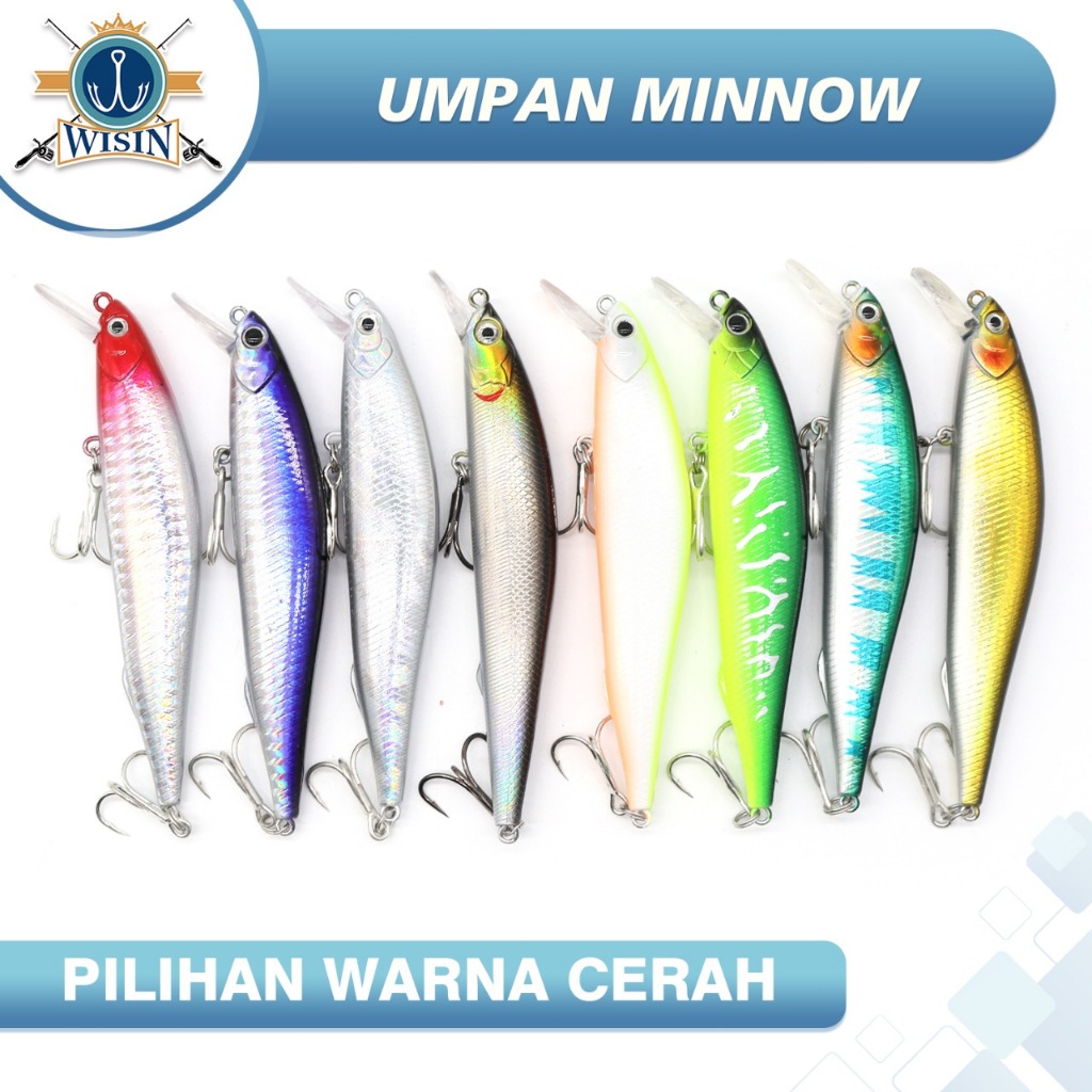WISIN Lure Silver Blade Sinking Minnow Hook Baja - Free Ongkir Shopee