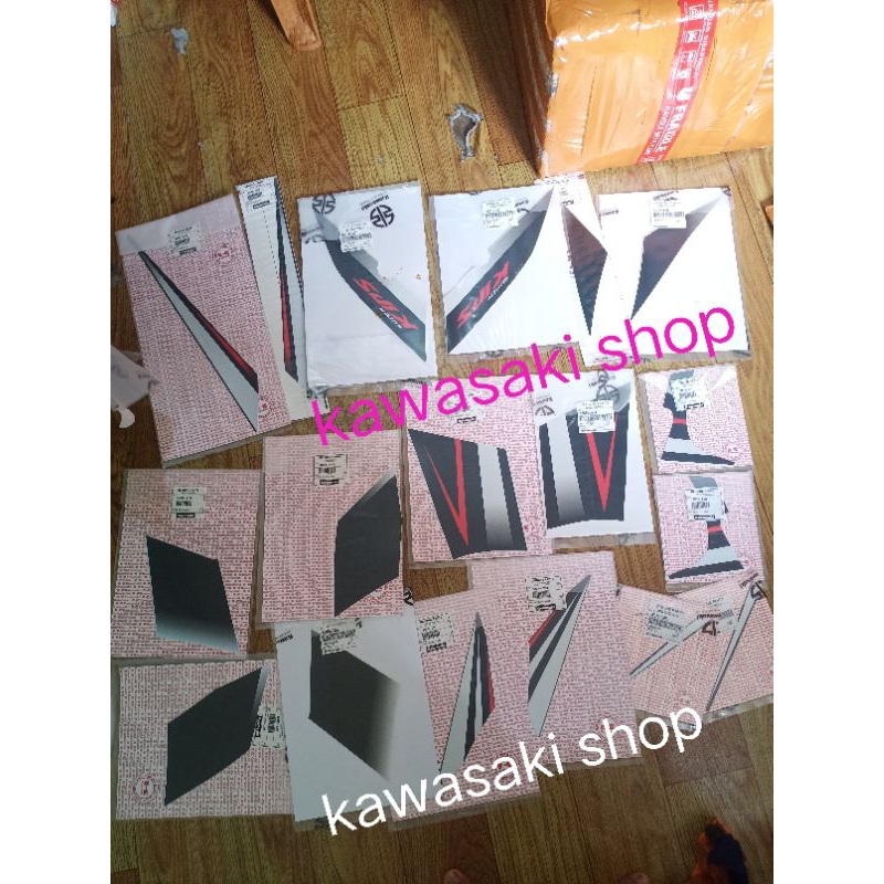 stiker body set ninja rr new putih hitam LE 2015 original kawasaki
