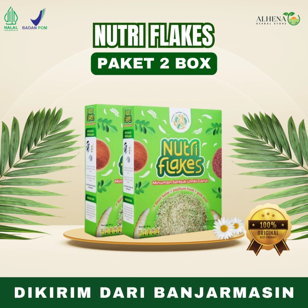 

2 BOX Nutriflakes cereal Umbi Garut Atasi Asam lambung dan Gerd