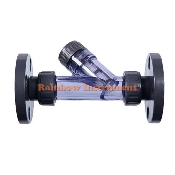 Y Strainer PVC Flange 3/4" Inch JIS 10K / Y Strainer Transparan Clear PVC DN 20 Flange JIS10K 3/4" I