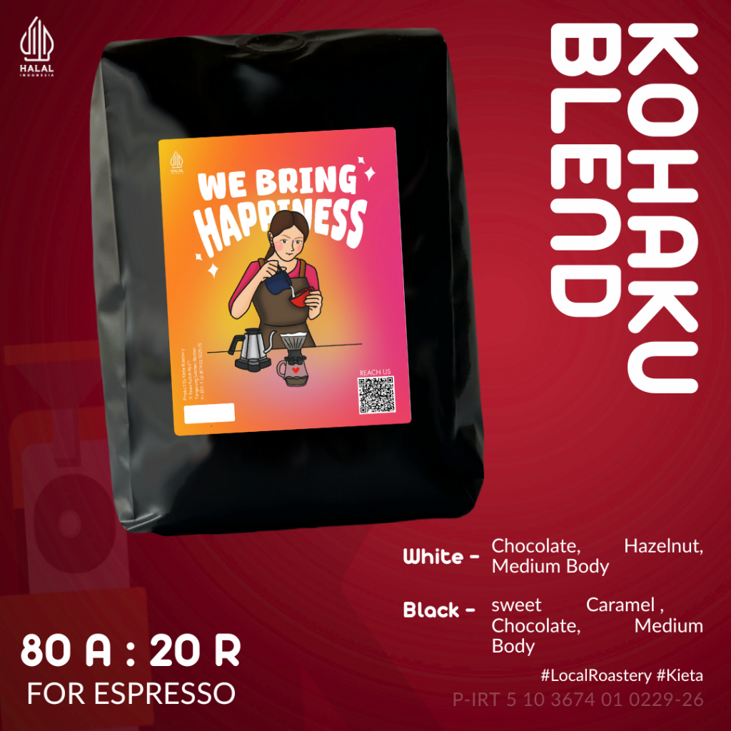 

Kieta Roastery - Biji Kopi Kohaku Espresso Blend 80% Arabika 200g-1kg / Bubuk Arabica Roasted Coffee Bean