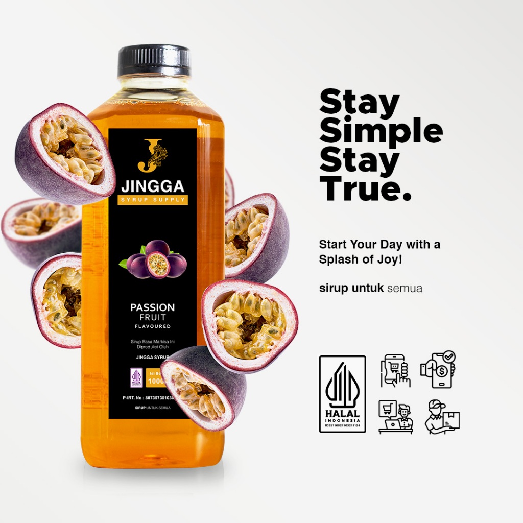 

JINGGA Passion Fruit Syrup 1000 ml - Sirup Flavor Markisa Untuk Coffee Mocktail Cocktail