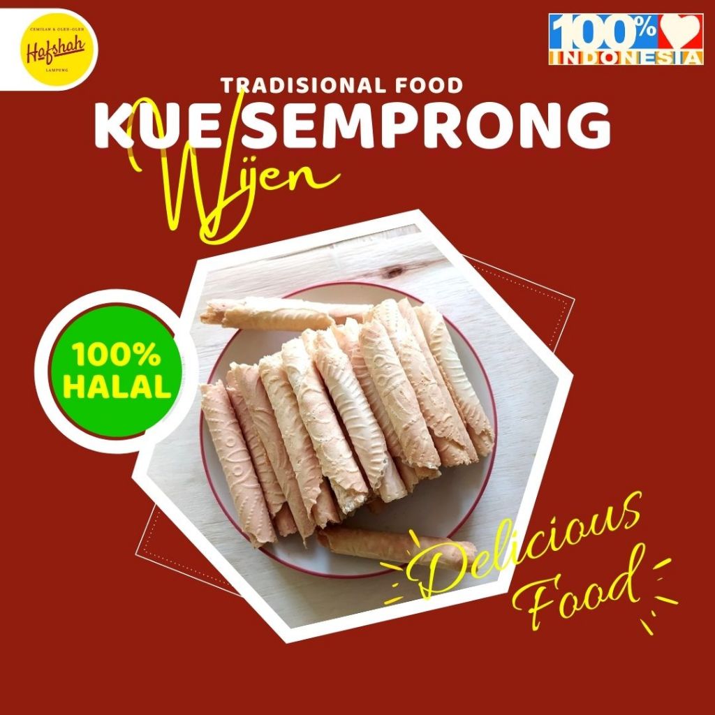 

Kue Semprong Gulung (500 gram) Cemilan & Jajanan Kering Tradisional Indonesia