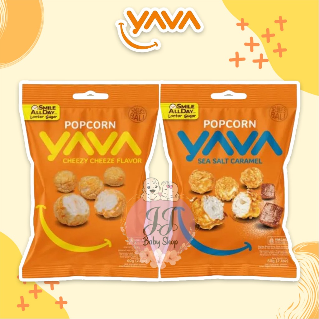 

Yava Popcorn Cheezy Cheeze Flavor & Sea Salt Caramel 60gr Popcorn Snack Sehat East Bali 60 gr