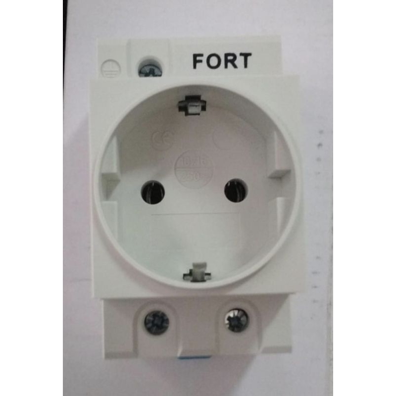 Fort Din Rail Stop Kontak 16A/250V - Modular Socket FTK-250 Stop Kontak Din Rail Panel
