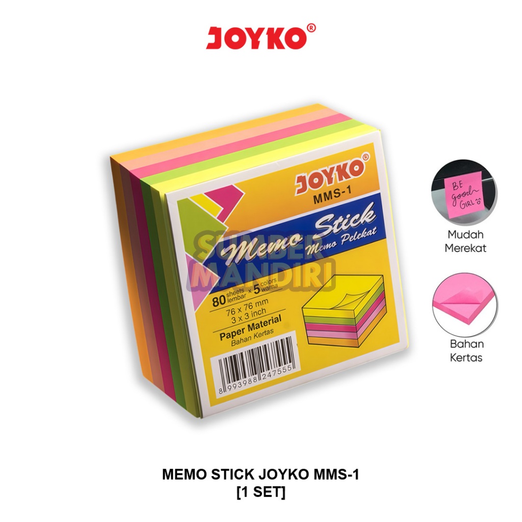 

Memo Stick JOYKO MMS-1 Kertas Sticky Note [1 SET]