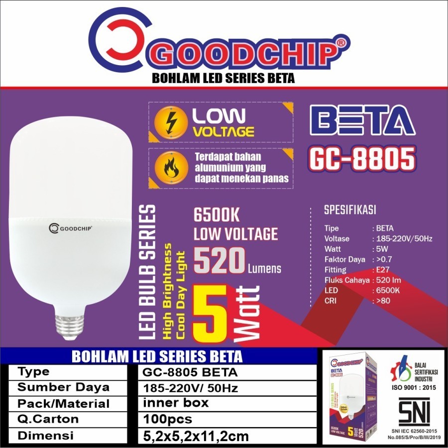 Goodchip BETA Series Lampu LED Bulb 5 Watt Bohlam GC-8805