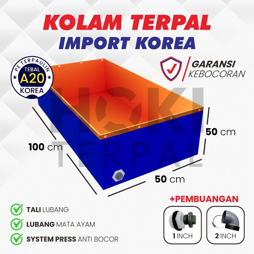 KOLAM TERPAL 100X50X50 - TERPAL KOLAM IKAN