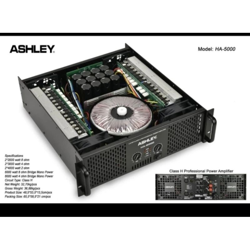 Power amplifier Ashley HA 5000 power ampli class H