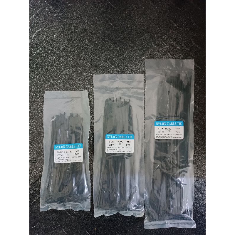 

CABLE TIES KABEL TIES KABEL TIS UKURAN 2,5 X 150, 3 X 200, 3 X 250 ISI 100 PCS HITAM