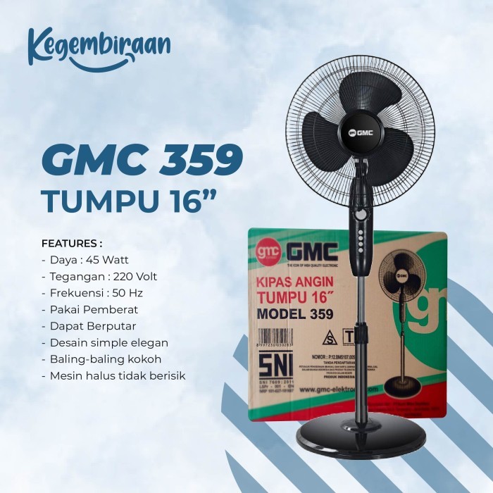 GMC BM-359 Stand Fan Kipas Angin Berdiri GMC Premium BM - 359 Model Baru