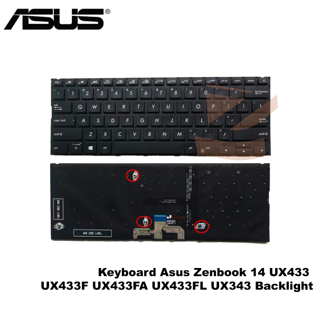 Keyboard Asus Zenbook 14 UX433 UX433F UX433FA UX433FL UX343 Backlight