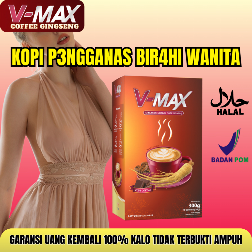 

VMAX kopi suplemen rasa Cokelat Pperansang gairahnya wanita penambah staminah Rasa coklat BPOM HALAL