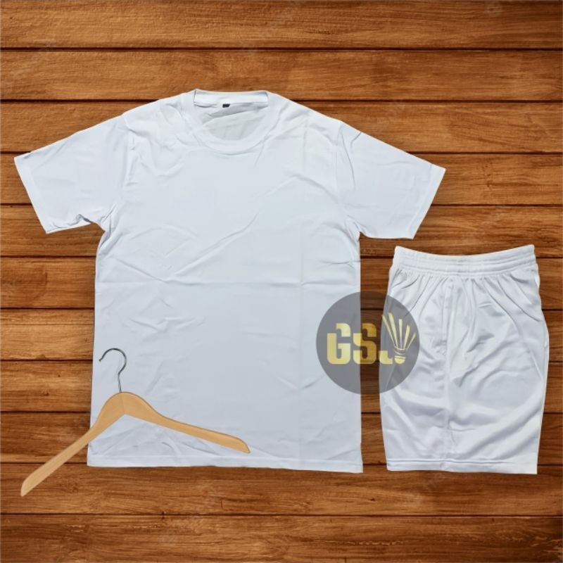 Setelan kaos celana putih baju pria putih celana putih tes masuk tni polri t-shirt white setelan baj