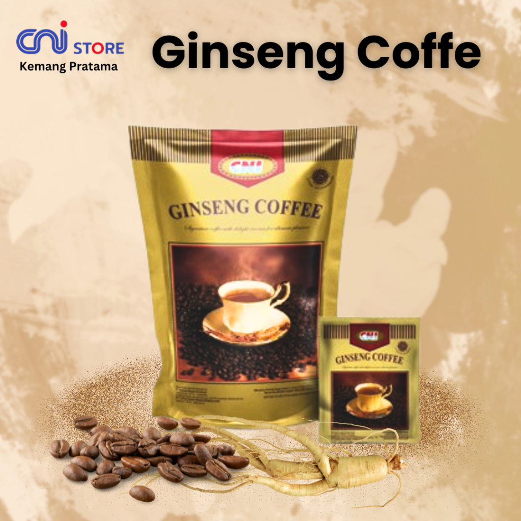 

Ginseng Coffee CNI | Kopi Perpaduan Arabika, Robusta dan Ginseng isi 20 Sachet