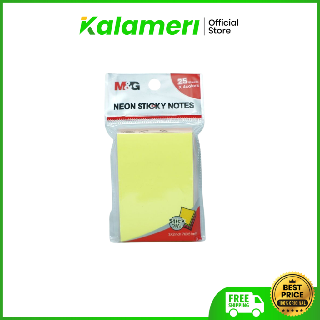 

KALAMERI - M&G 3x2 Colorful Sticky Note 100 Sheets - Sticky Note 4 Warna Ukuran Medium