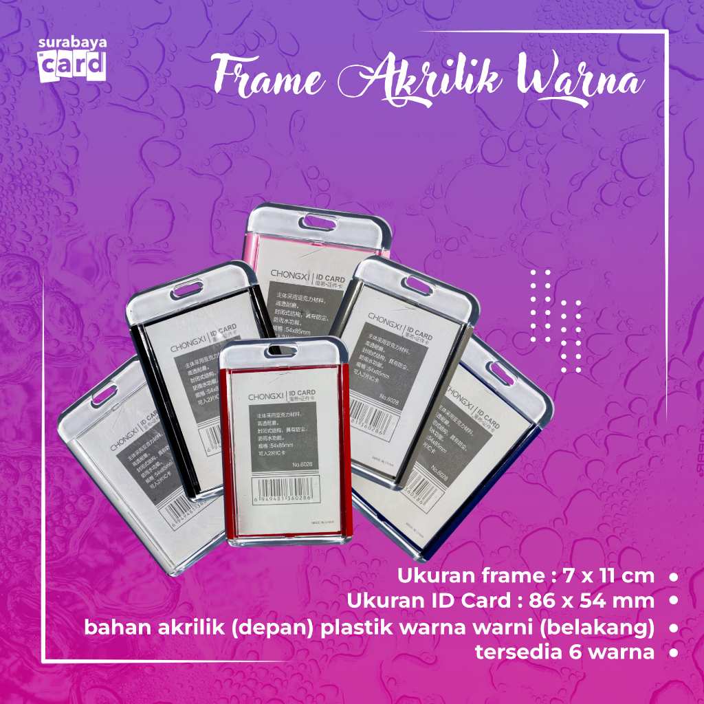 

id card holder AKRILIK warna tempat idcard wadah kartu akrilik warna warni