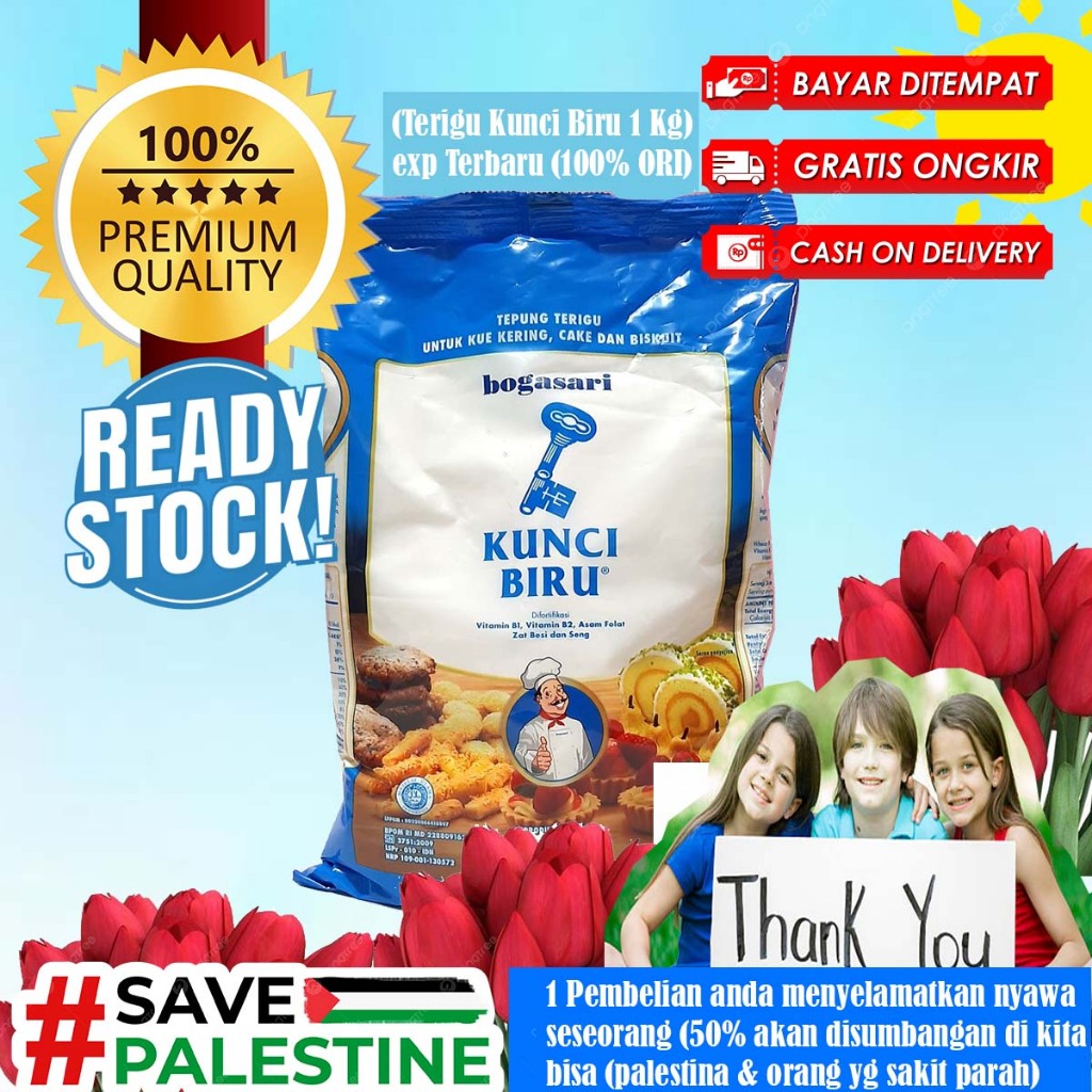 

TEPUNG TERIGU KUNCI BIRU 1 KG PROTEIN RENDAH KUNCI BIRU