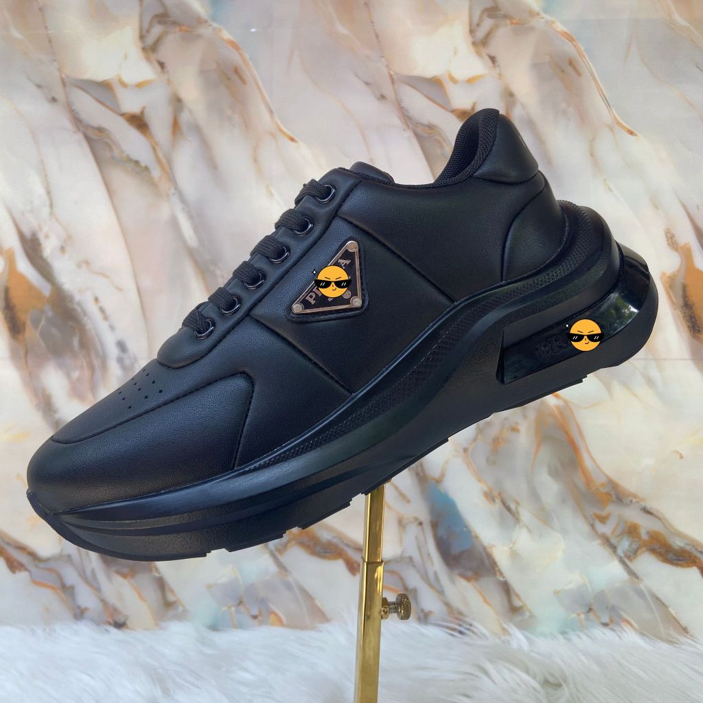 Sepatu Itali Pria Sport Kantor Full Black Pra