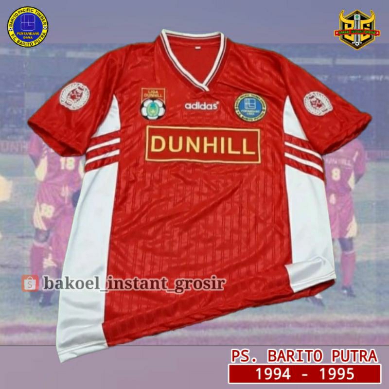 Jersey PS BARITO PUTERA Home 1994 / 1995 Liga DUNHIL Merah RETRO Remake Lokal
