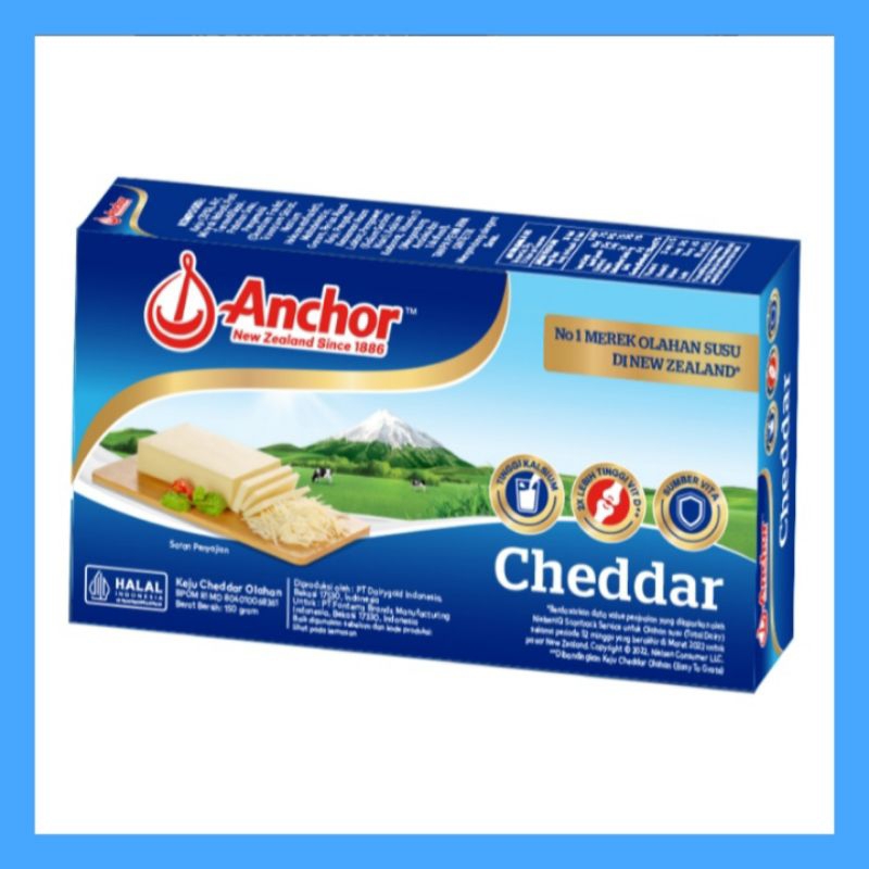 

Anchor Cheddar Keju Block Asli New Zealand Box 150 g