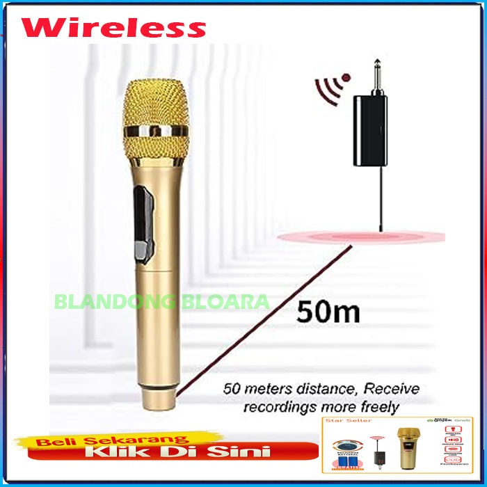 Advance Mic Karaoke Mikrofon Original Wireless Mic 101 Microphone Profesional Mic Wireless Gold PROM