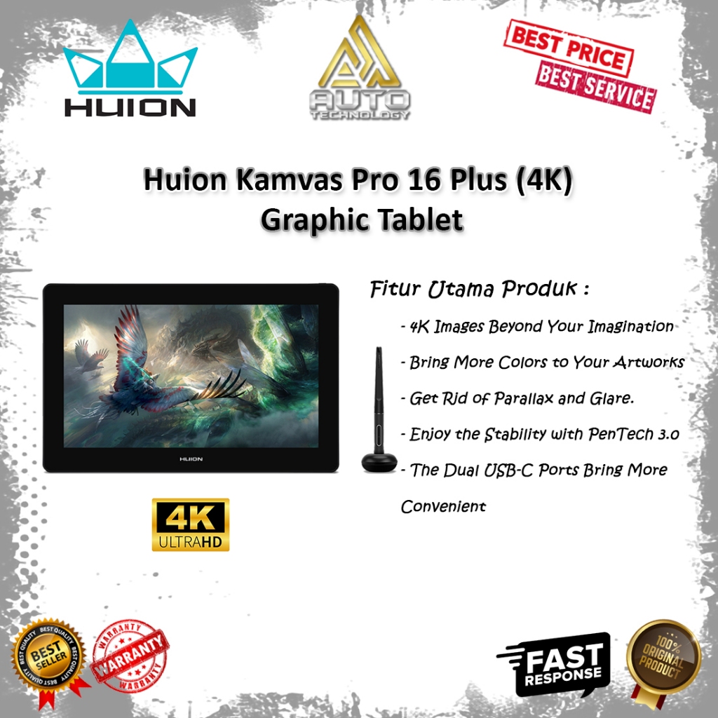 Huion Kamvas Pro 16 Plus (4K) Graphic Tablet