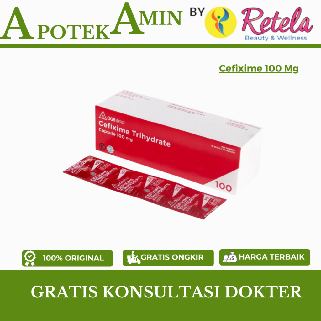 Cefixime 100 Mg 1 Box @100 Tablet
