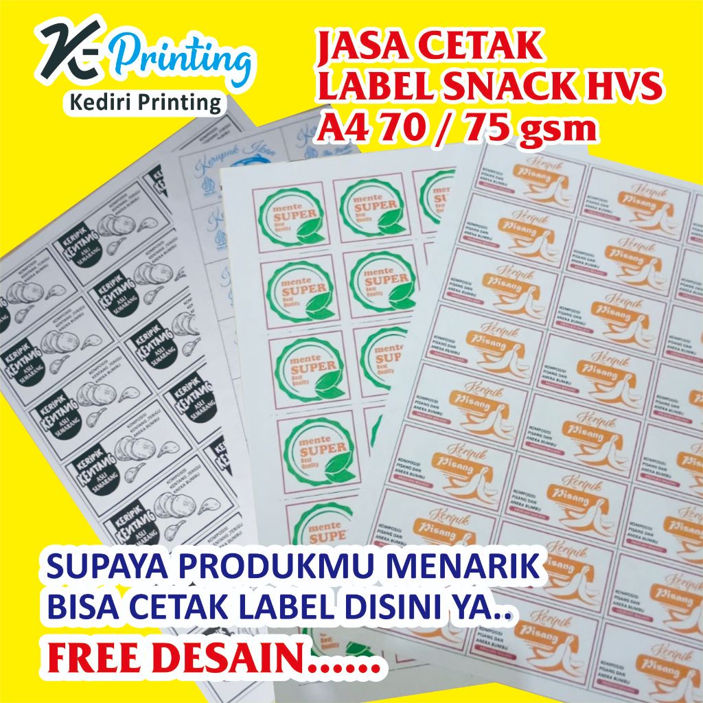 

Jasa Cetak Label A4 Kerupuk / Snack / Kue / Jajan / Cemilan Murah dan Ekonomis ( Bukan Stiker )