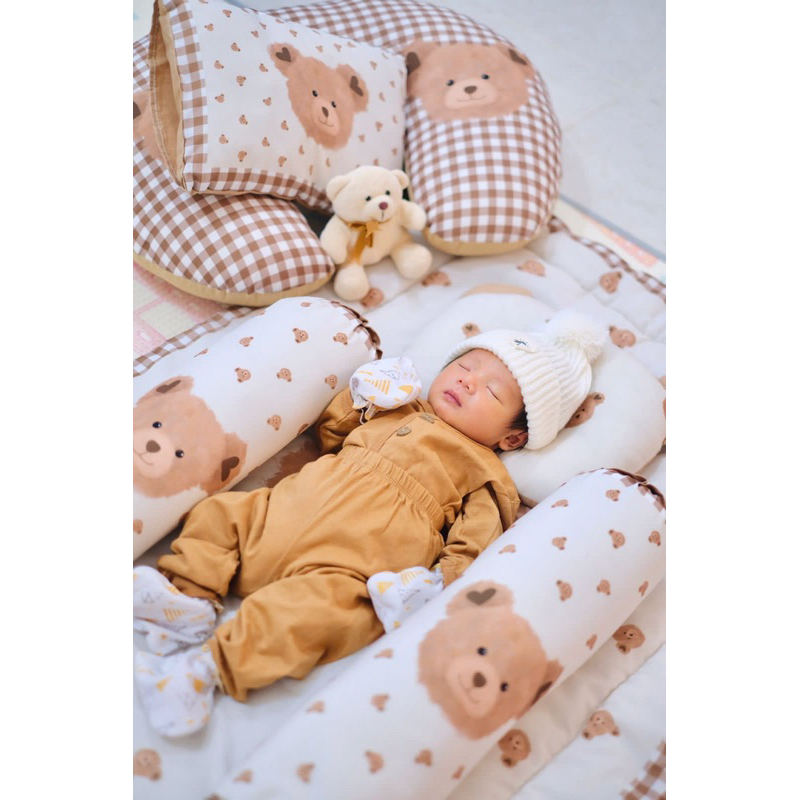 moochi Baby bedcover set selimut bayi Blanket newborn bear beruang Korea