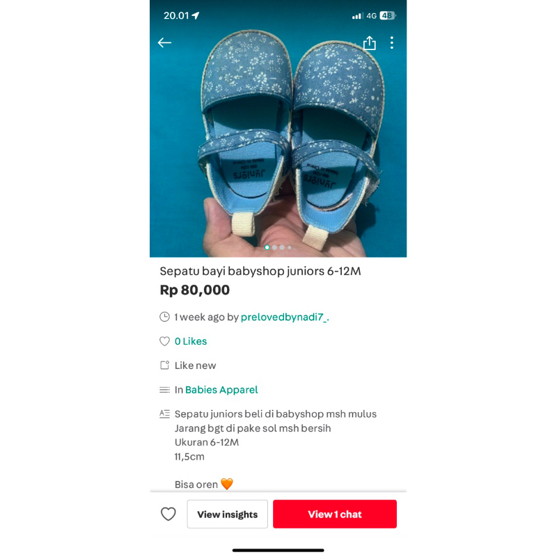 preloved sepatu juniors babyshop